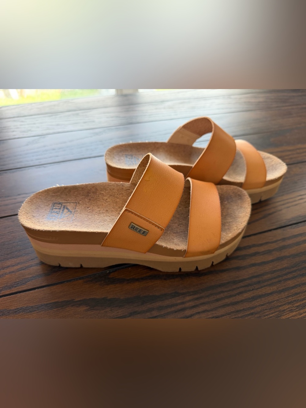 Reef Women’s camel colored Double-Strap Slide Sandals